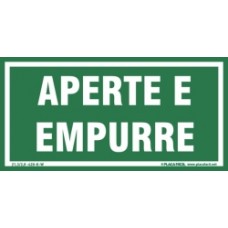 Placa de sinalização Aperte e empurre