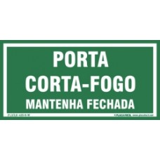 Placa de sinalização Porta contra fogo, mantenha fechada