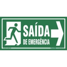 Placa de sinalização Saída de emergência acesso a direita