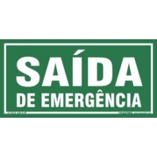 Placa de sinalização Saída de emergência